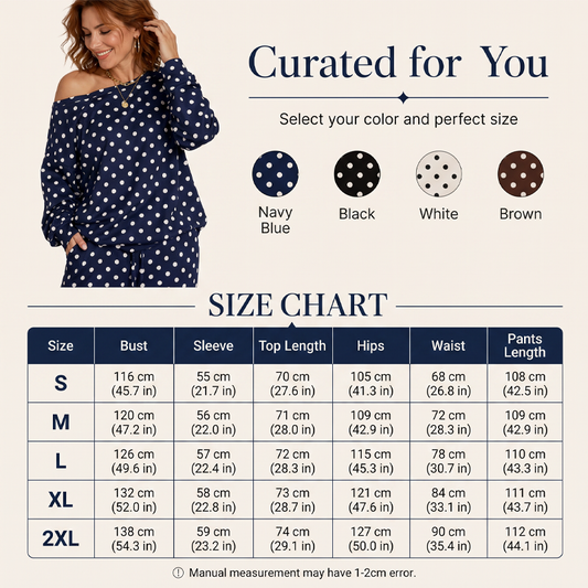 Women's Off-Shoulder Polka Dot 2-Piece Set