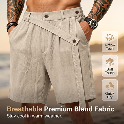Men's Summer Linen Shorts Casual Loose Fit Beach Shorts