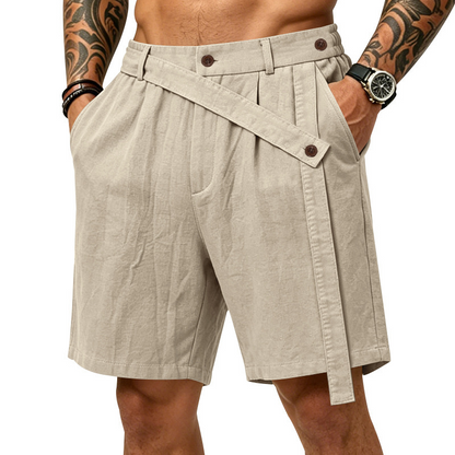Men's Summer Linen Shorts Casual Loose Fit Beach Shorts