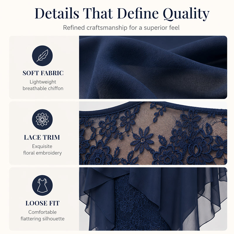 🎉 LIMITED TIME 50% OFF! 👗 Lace Splice Midi Dress – Elegant Day-to-Night Grace ✨