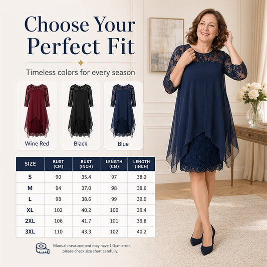 🎉 LIMITED TIME 50% OFF! 👗 Lace Splice Midi Dress – Elegant Day-to-Night Grace ✨