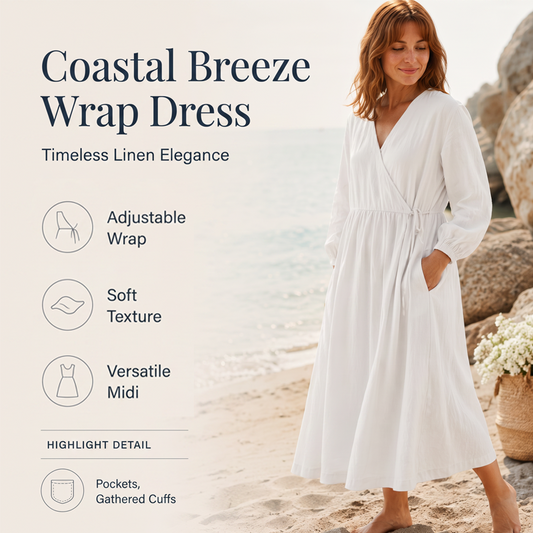 🌿Women's Cotton And Linen Elegant Tie Waist Dress