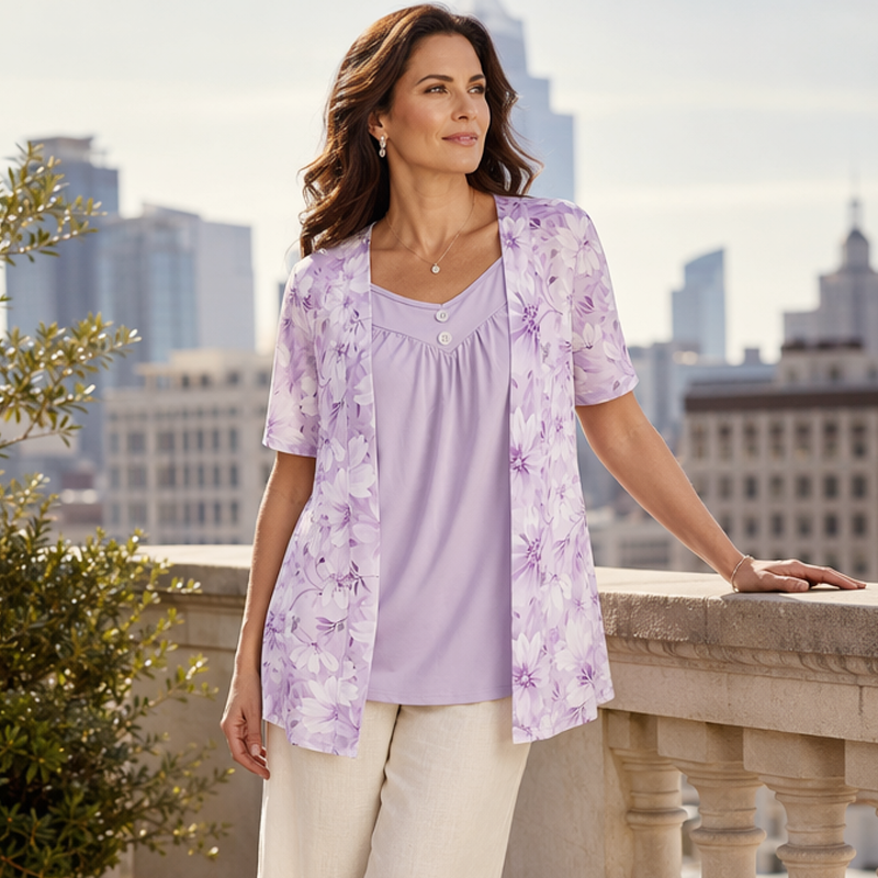 Women's Plus Size Floral Print Top
