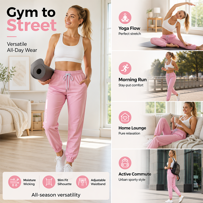 Women's Slim Fit Joggers 👖 Sleek, Stretchy & Ready to Move – Your Go-To for Laid-Back Days ✨