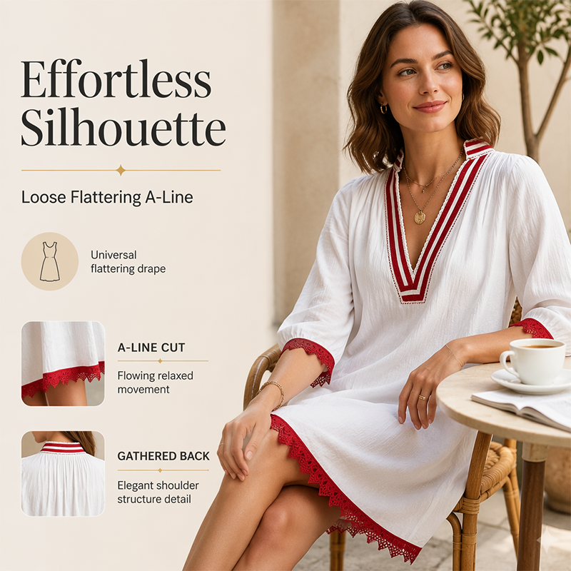 🌿Women's V-Neck Loose Cotton Linen Dress