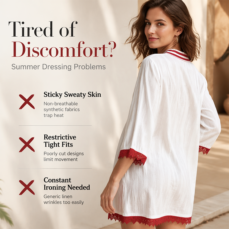🌿Women's V-Neck Loose Cotton Linen Dress