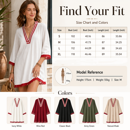 🌿Women's V-Neck Loose Cotton Linen Dress