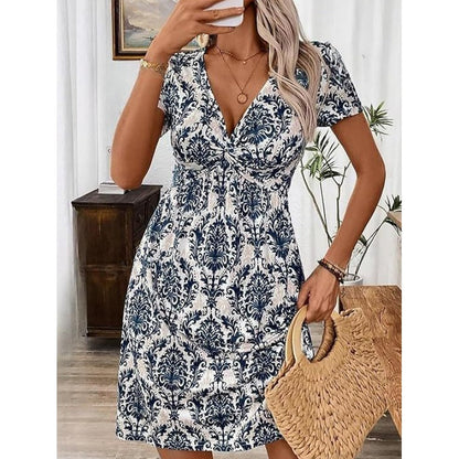 ⌛Limited-Time Offer-Women's Sleeveless V-Neck Waist Pleated Dress