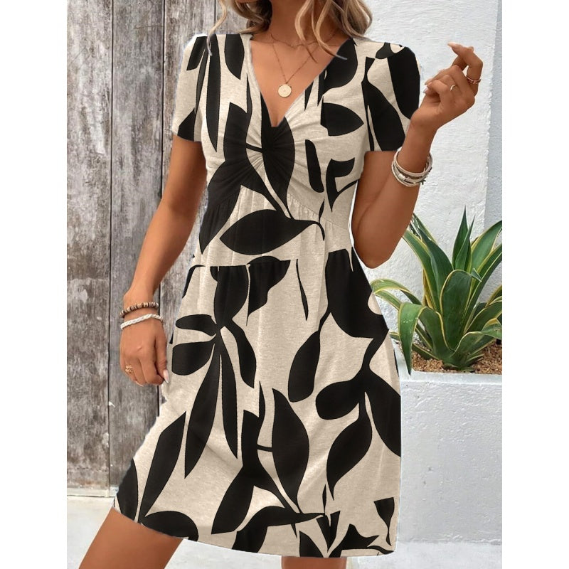 ⌛Limited-Time Offer-Women's Sleeveless V-Neck Waist Pleated Dress