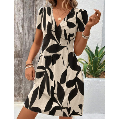 ⌛Limited-Time Offer-Women's Sleeveless V-Neck Waist Pleated Dress