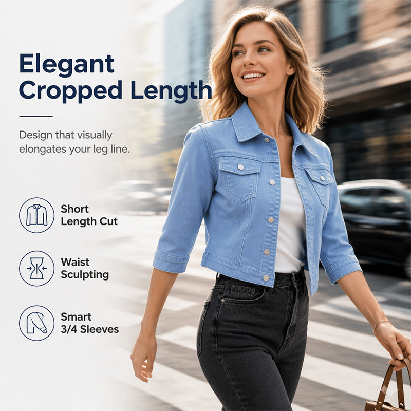 Women's Solid Color Jean Jacket