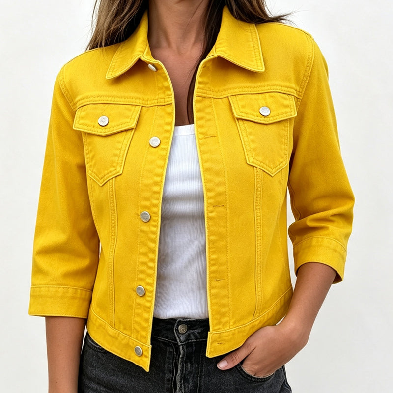 Women's Solid Color Jean Jacket