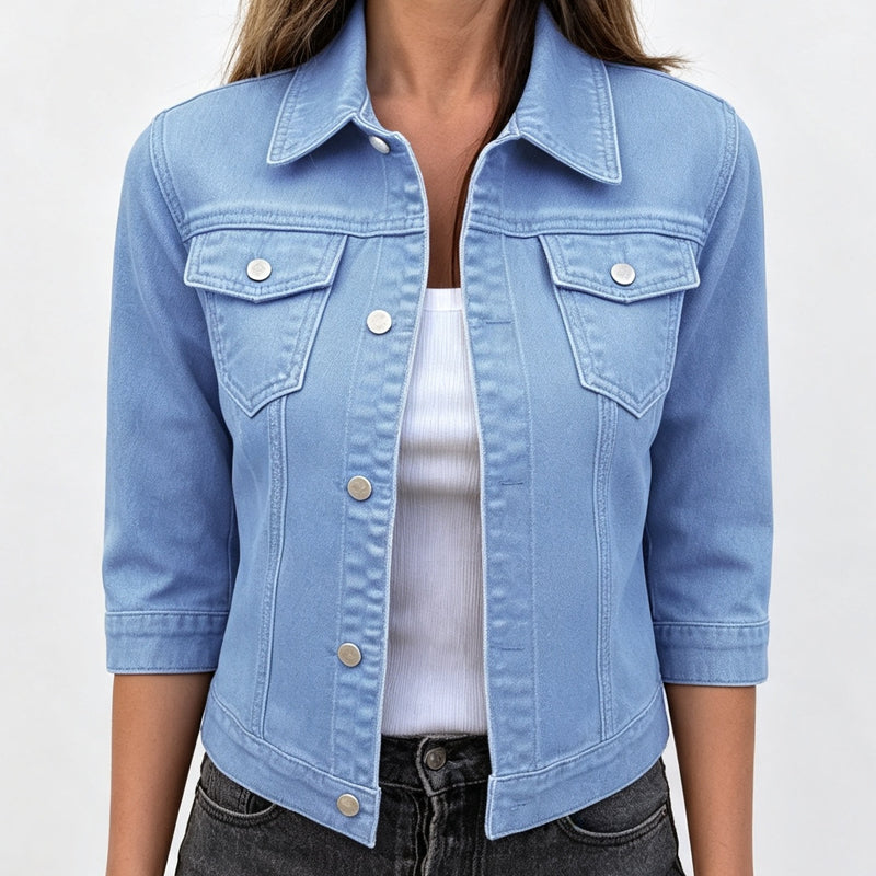 Women's Solid Color Jean Jacket