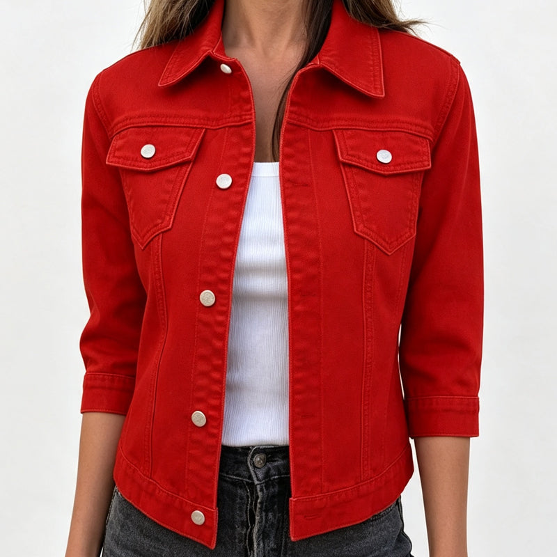 Women's Solid Color Jean Jacket