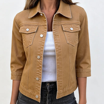 Women's Solid Color Jean Jacket