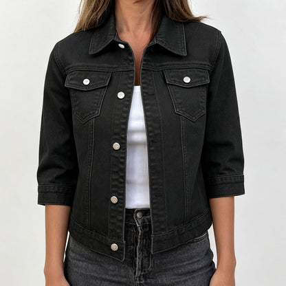 Women's Solid Color Jean Jacket