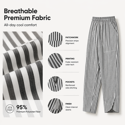 Women's Casual Striped High Waisted Pants