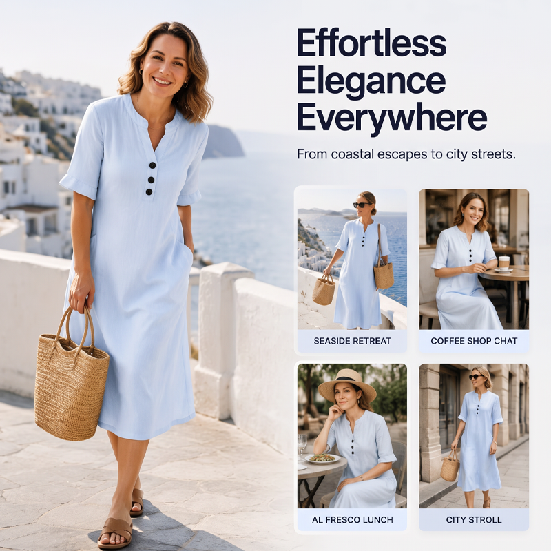 Women's Summer Casual Button Dress