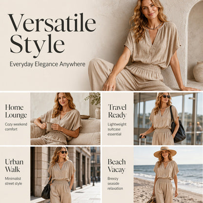 ⌛Limited-Time Offer-Women Casual Cotton Linen Loungewear Set