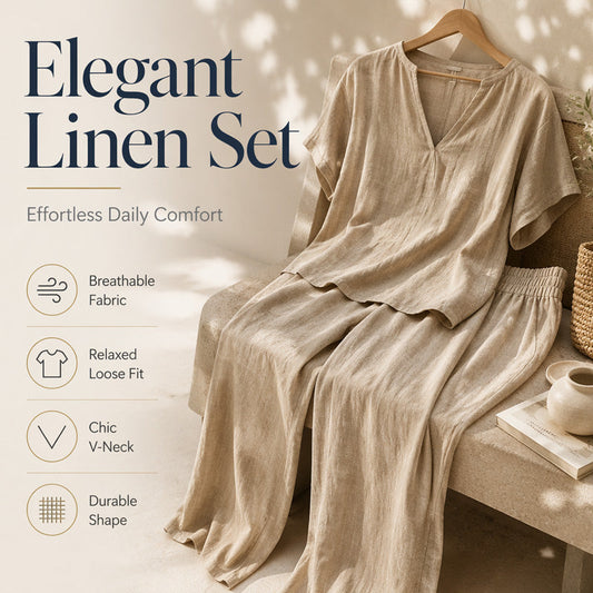 ⌛Limited-Time Offer-Women Casual Cotton Linen Loungewear Set