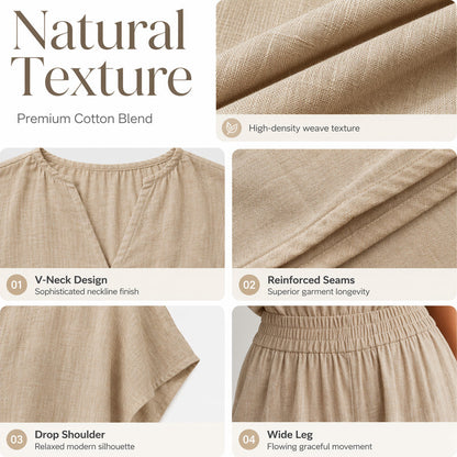 ⌛Limited-Time Offer-Women Casual Cotton Linen Loungewear Set