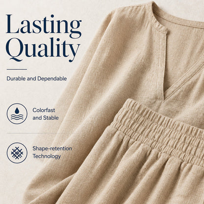 ⌛Limited-Time Offer-Women Casual Cotton Linen Loungewear Set