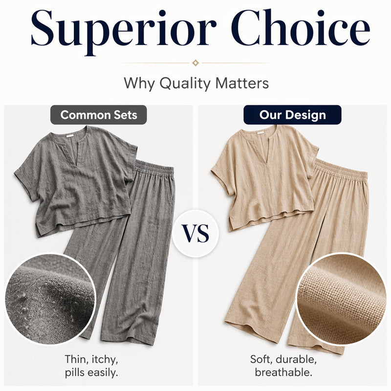 ⌛Limited-Time Offer-Women Casual Cotton Linen Loungewear Set