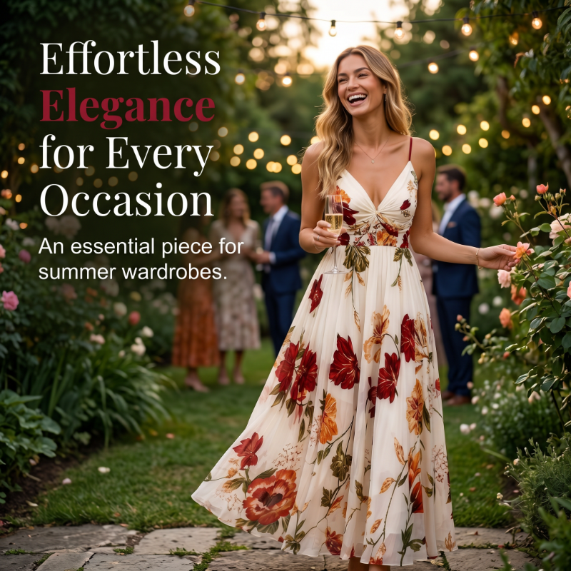 🎉 2026 Sale — Over 36,000 Sold 💞 Women Floral Spaghetti Strap Maxi Dress – Summer Vacation Outfit 🌸