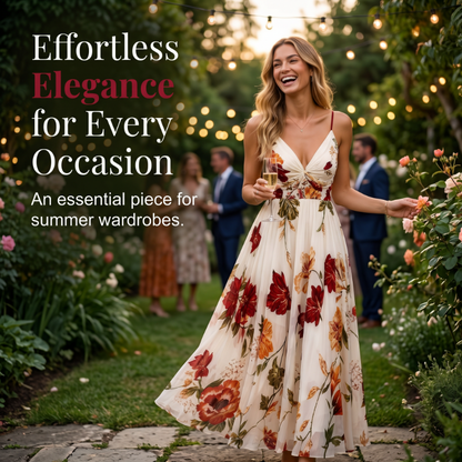 🎉 2026 Sale — Over 36,000 Sold 💞 Women Floral Spaghetti Strap Maxi Dress – Summer Vacation Outfit 🌸