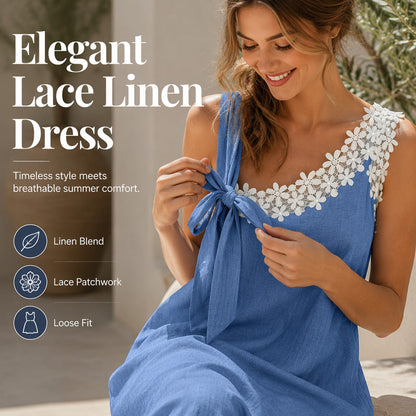 Summer Favorite☀️🌺 Elegant Lace Dress with Shoulder Bow Detail – Must-Have for Effortless Summer Style