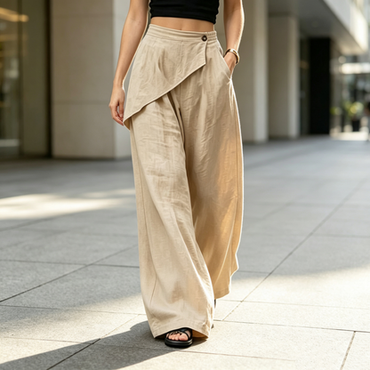 🌿Women's Irregular Wrap Wide-Leg Pants