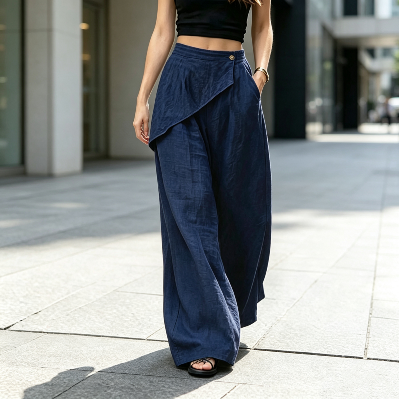 🌿Women's Irregular Wrap Wide-Leg Pants