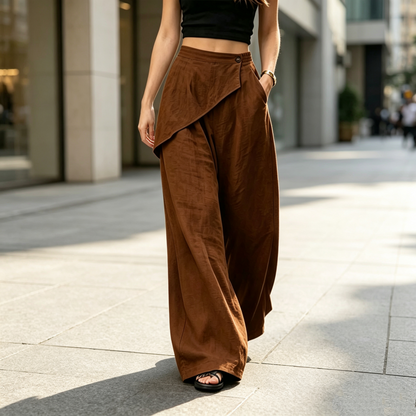 🌿Women's Irregular Wrap Wide-Leg Pants