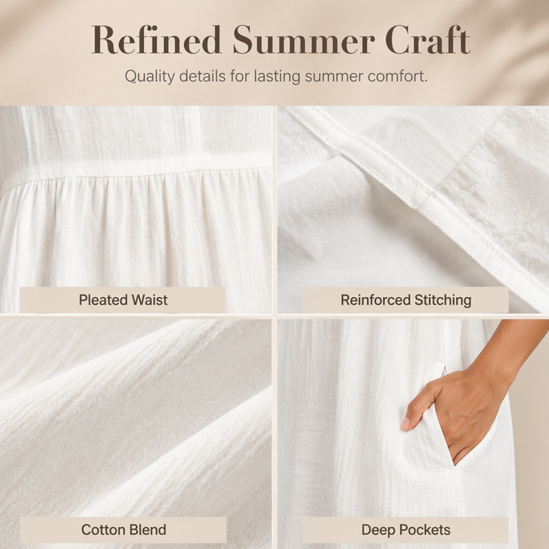 🌿Women Sleeveless Cotton Linen Dress