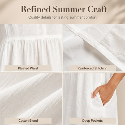 🌿Women Sleeveless Cotton Linen Dress