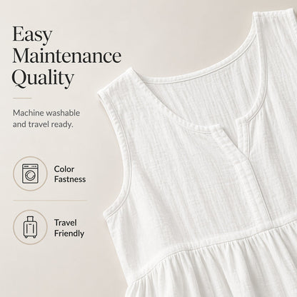 🌿Women Sleeveless Cotton Linen Dress