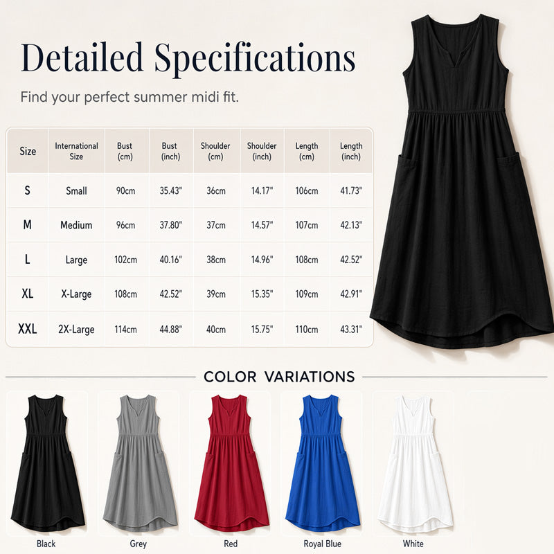 🌿Women Sleeveless Cotton Linen Dress