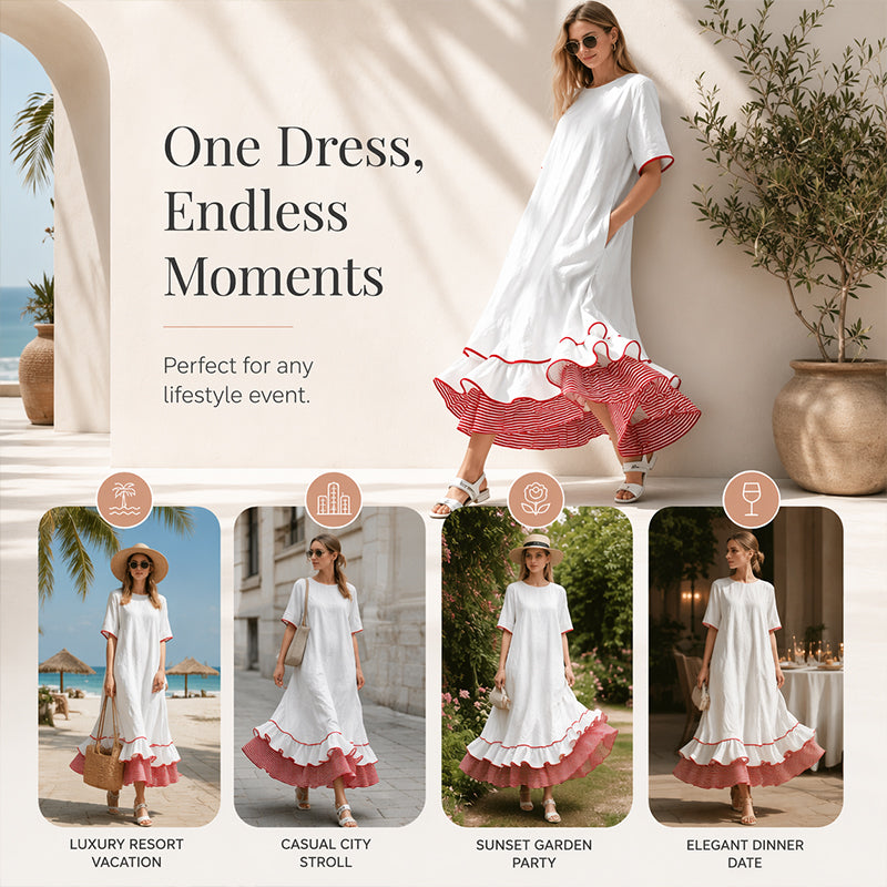 Women's Summer Tiered Ruffle Maxi Dress