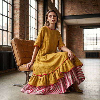 Women's Summer Tiered Ruffle Maxi Dress