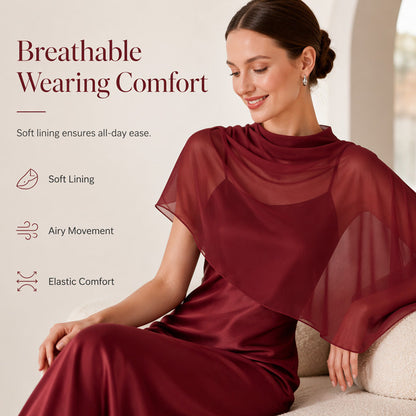Women's Elegant Two Piece Dress Set with Cape