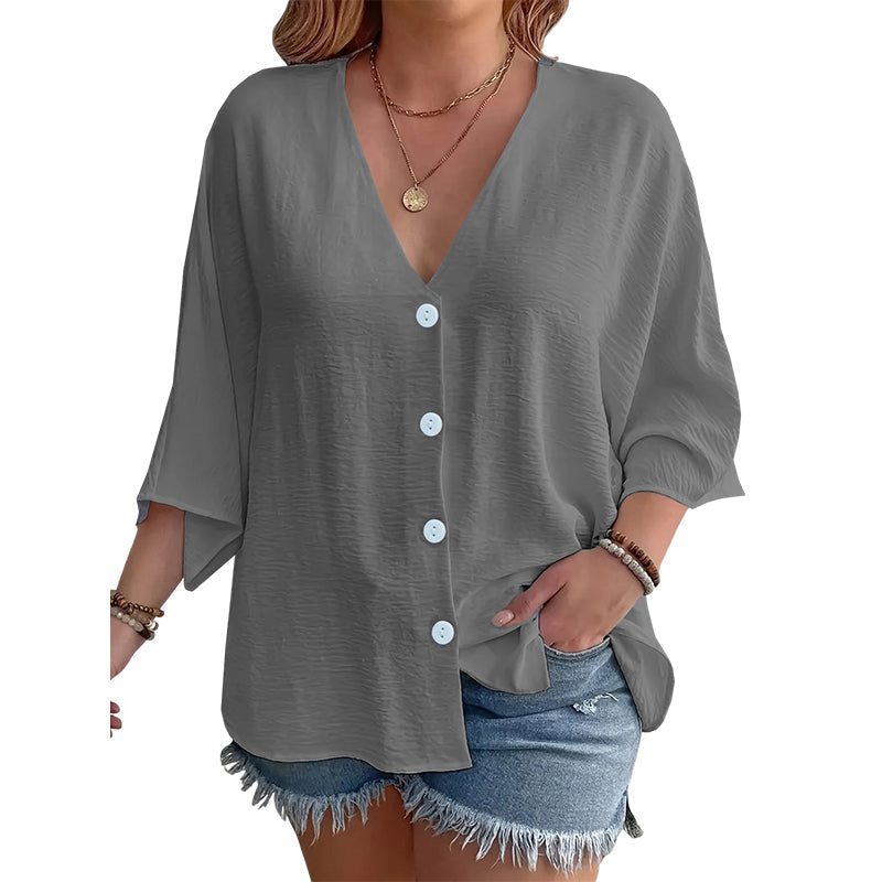 ⌛Limited-Time Offer-Women’s V-Neck Button Up Cardigan Casual Shirt