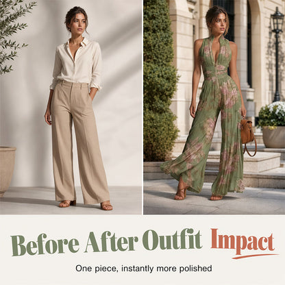 ⏳🔥LIMITED-TIME 50% OFF! ⏰Flowing Pleated Jumpsuit