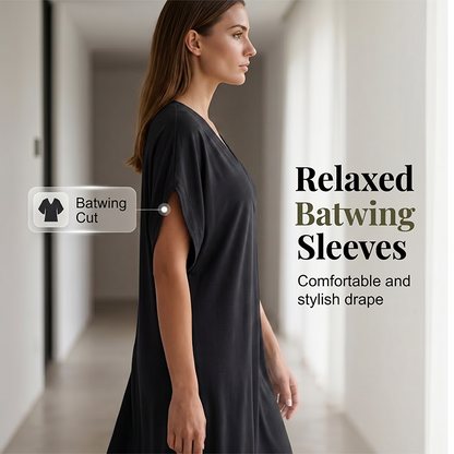 Women's Summer V-Neck Batwing Sleeve Dress