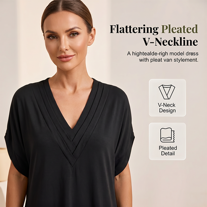 Women's Summer V-Neck Batwing Sleeve Dress