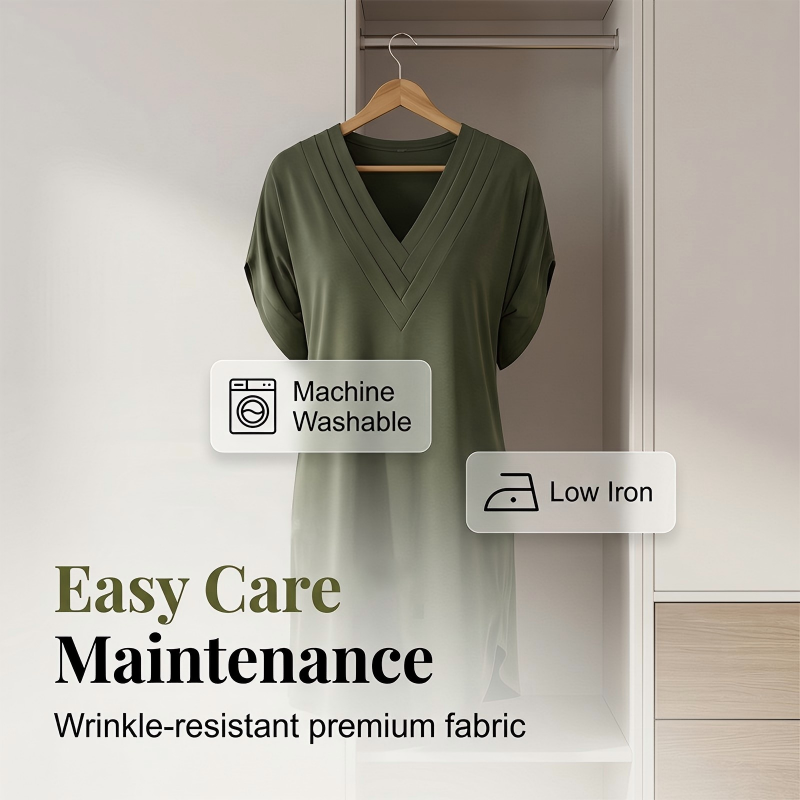 Women's Summer V-Neck Batwing Sleeve Dress