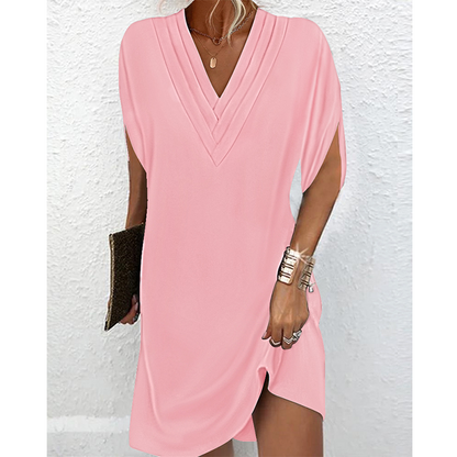 Women's Summer V-Neck Batwing Sleeve Dress