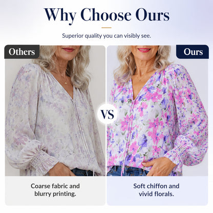 🍁Fall Collection Launch Sale-Women's Summer Floral Print V-Neck T-Shirt