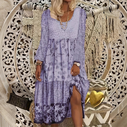 Women's Patchwork Long Sleeve Casual Dress