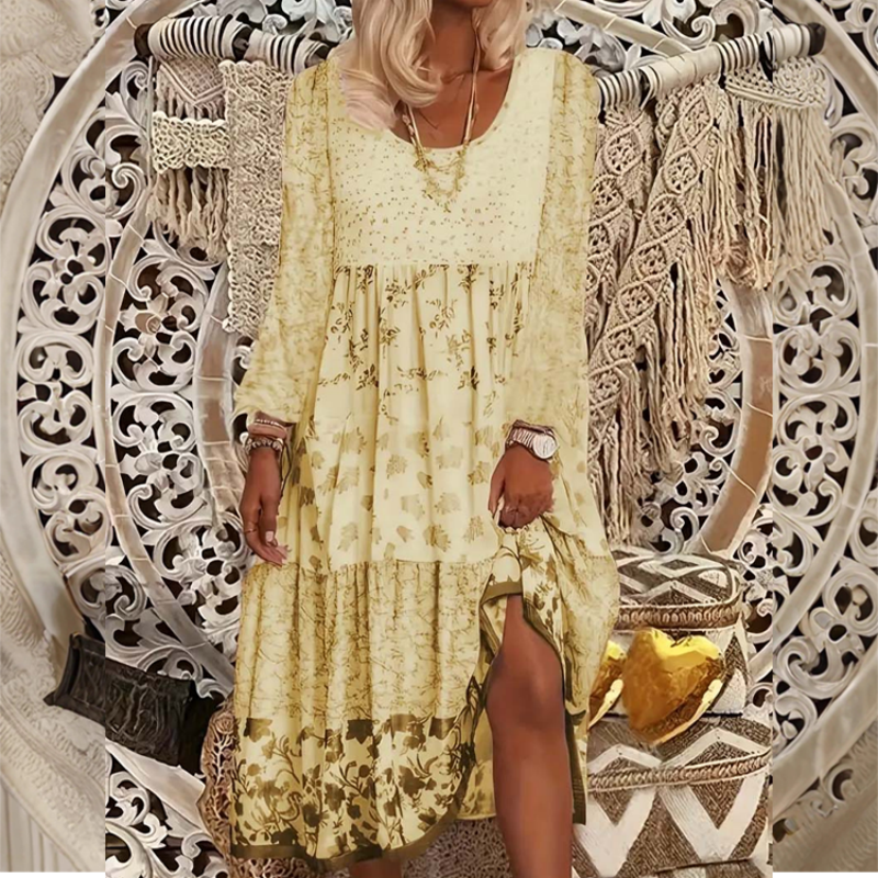 Women's Patchwork Long Sleeve Casual Dress