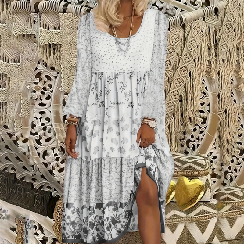Women's Patchwork Long Sleeve Casual Dress